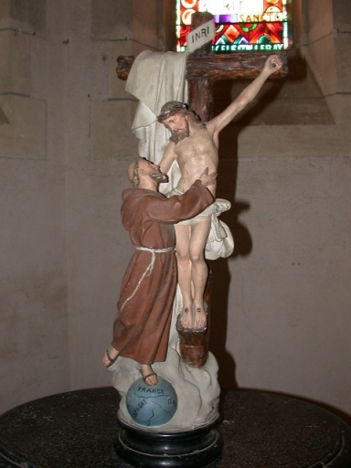 Groupe sculpté : Saint Antoine et le Christ