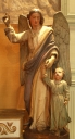 Statue de l'archange et du jeune Tobie