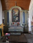 Ensemble de 2 autels-retables secondaires : autels, tabernacles, gradins d'autel, retables, église paroissiale Saint-Lubin (Lizio)