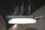 Maquette ex-voto suspendue : trois-mâts