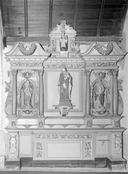 Autel, retable (autel secondaire, retable architecturé à niche), du Sacré Coeur, église paroissiale Saint-Martin (Balazé)