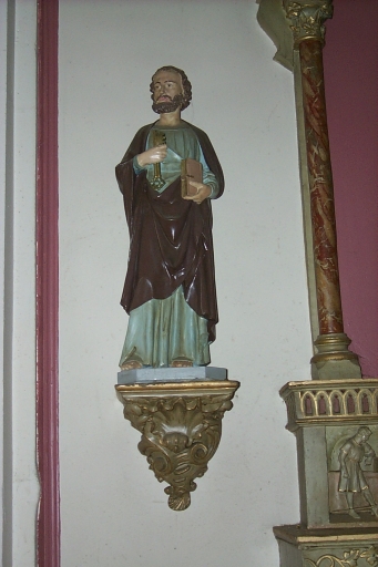 Statue (petite nature) sur culot : saint Pierre