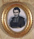 Estampe ; cadre : Portrait de l'abbé de La Mennais