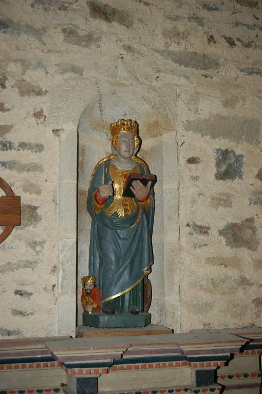 Statue (d'applique, petite nature) : sainte Catherine d'Alexandrie, chapelle de la Madeleine (Cléguérec)