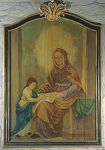 Tableau, cadre (tableau d'autel) : Education de la Vierge