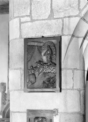 Bas-relief ex-voto : Apparition de la Vierge à un mourant