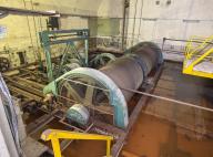 Salle du treuil du slipway du bunker "KI" avec son treuil de hissage (Lorient)