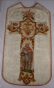 Ornement blanc 1 : chasuble, bourse de corporal, étole, voile de calice