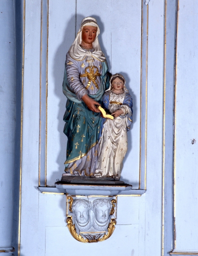 Groupe sculpté de l'Education de la Vierge