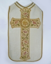 Ornement blanc 3 : chasuble, étole, voile de calice