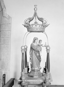 Statue de procession, baldaquin (statuette) : Vierge à l'Enfant, dite Notre-Dame de la Clarté, chapelle Saint-Samson (Neulliac)