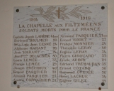 Tableau commémoratif des morts de la guerre 1914-1918