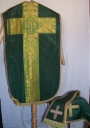 Ornement vert 3 : chasuble, étole, voile de calice