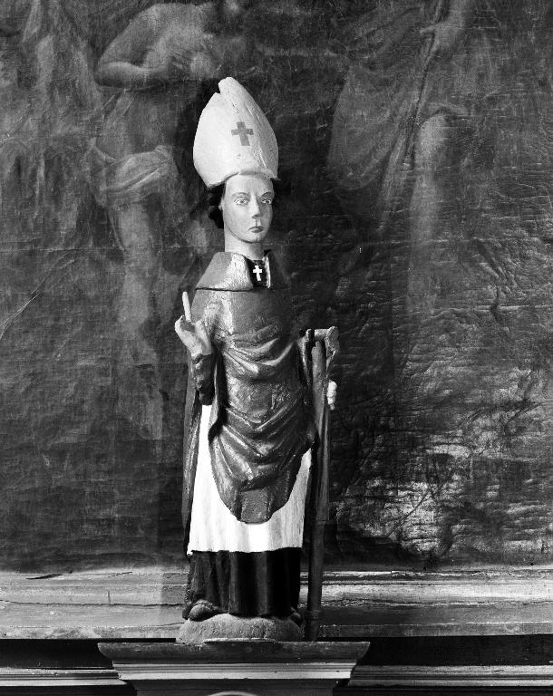 Statue : Saint Pol de Léon, église paroissiale Sainte-Édiltrude (Tréflez)