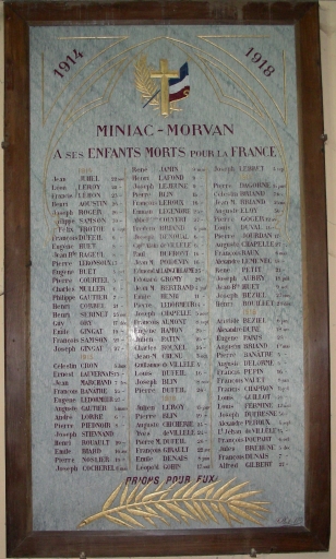 Tableau commémoratif des morts : 1914-1918