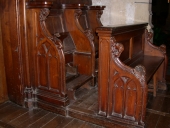 Ensemble du mobilier du choeur : stalles, bancs de choeur et lambris de demi-revêtement