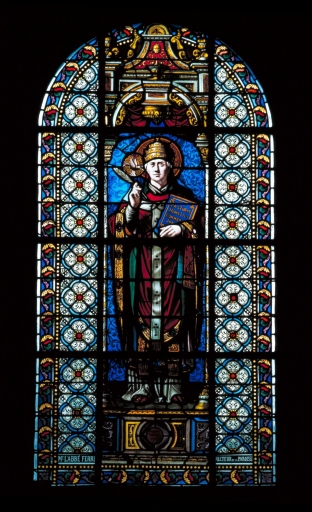 Verrières à personnages des baies 1 et 2 : saint Grégoire, Ange gardien
