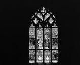 Verrière à personnages de la baie 15 : Baptême du Christ, Scènes de la vie de sainte Thècle, basilique Notre-Dame-du-Roncier (Josselin)