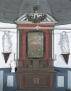 Ensemble de l'autel : autel, tabernacle, retable, gradin d'autel, 2 degrés d'autel