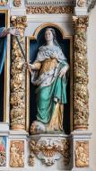 Statue (3, d' applique, petite nature) : sainte Barbe, sainte Geneviève, sainte Catherine d'Alexandrie, église Notre-Dame-de-Croas-Batz (Roscoff)