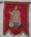 Bannière de procession paroissiale : saint Eloi (?) (Tressé fusionnée en Mesnil-Roc'h en 2019)