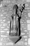 Statue (d'applique, grandeur nature) : saint Germain, église Paroissiale Saint Germain (Glomel)