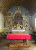 Ensemble du maître-autel : autel, retable, tabernacle, 2 gradins d'autel, 2 degrés d'autel (Rimou)