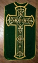 Ornement vert 1 : chasuble, étole, voile de calice