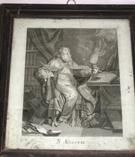 Ensemble de 2 estampes : Saint Grégoire, Saint Augstin