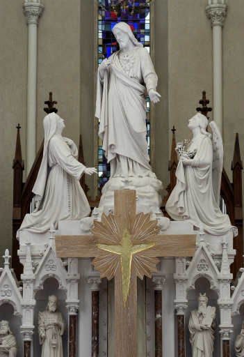 Groupe sculpté : Apparition du Sacré Coeur à Marguerite-Marie