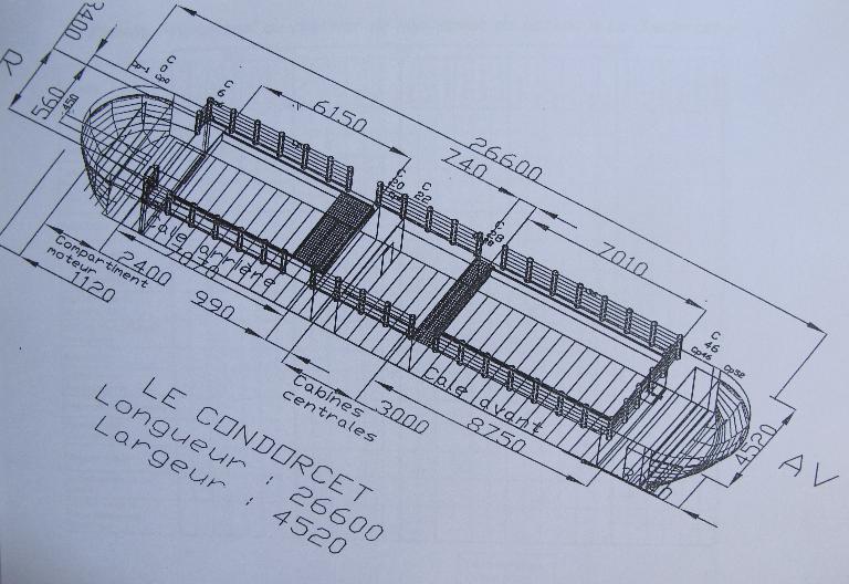 Bateau de charge, automoteur ponté,  dit Condorcet