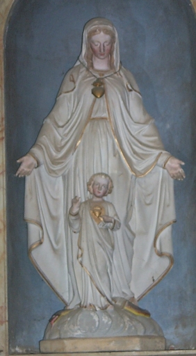 Statue : Vierge à l'Enfant, dite Notre-Dame du Sacré Coeur, Chaumeray (Guipry fusionnée en Guipry-Messac en 2016)