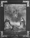 Tableau : La donation du Rosaire à saint Dominique et sainte Catherine de Sienne