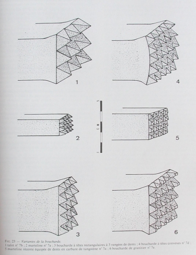 Outil de taille de pierre : boucharde