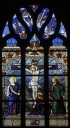 Verrière de la maîtresse-vitre (verrière à personnages) : Crucifixion