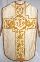 Ornement blanc 2 : chasuble, voile de calice