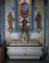Ensemble de l'autel secondaire sud : autel, tabernacle, 3 gradins d'autel, degré d'autel (chapelle sud)