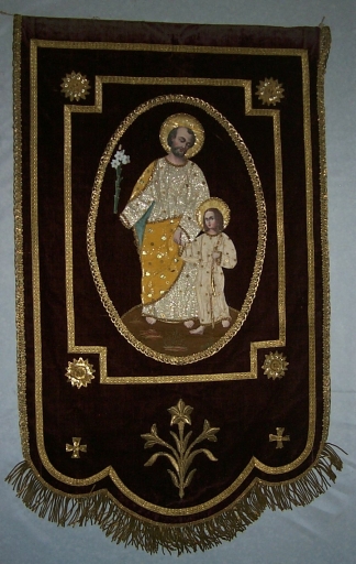 Bannière de procession : saint Joseph et l'Enfant