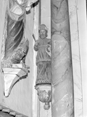 Statue (d'applique, petite nature) : saint Nicodème, chapelle Notre-Dame-de-Carmes (Neulliac)
