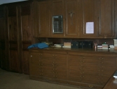 Ensemble des meubles de la sacristie sud : chasublier, 13 armoires de sacristie, bureau, lambris de revêtement (Guipry fusionnée en Guipry-Messac en 2016)