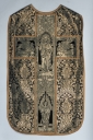 Ornement noir : chasuble, bourse de corporal, étole, manipule, voile de calice