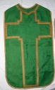 Ornement vert 3 : chasuble, voile de calice, étole et bourse de corporal