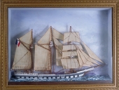 Maquette ex-voto de trois-mats goélette terre-neuva (diorama)