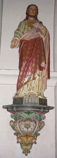 Statue : Sacré coeur sur socle