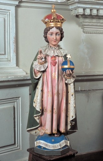 Statue : Enfant-Jésus, dit Enfant-Jésus de Prague (Lanhélin fusionnée en Mesnil-Roc'h en 2019)