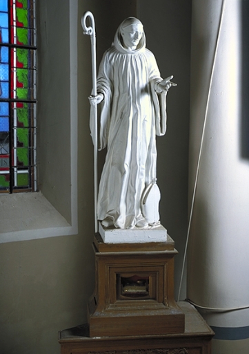 Statue : saint Colomban et socle-reliquaire