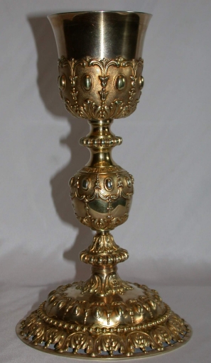 Ensemble 2 d'un calice et d'une patène dans leur boîte