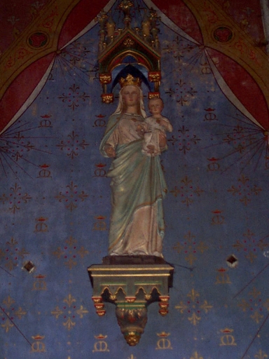 Statue, socle, dais (petite nature) : Vierge à l'Enfant