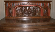 Ensemble du maître-autel : autel, tabernacle, devant d'autel, statues