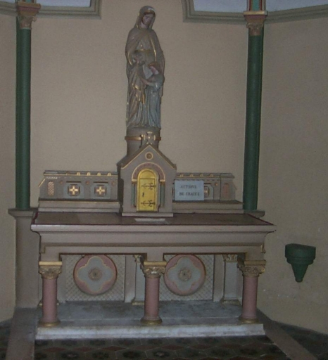 Ensemble de l'autel de sainte Anne : autel, tabernacle, gradin d'autel, degré d'autel